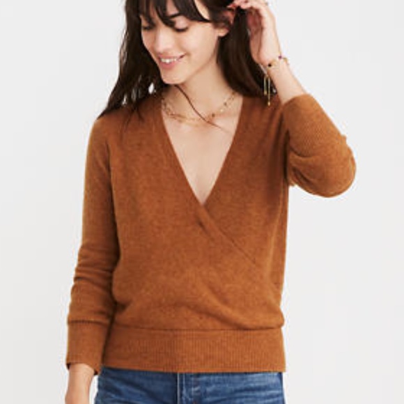 Madewell Sweaters - MADEWELL Wool Alpaca Wrap-Front Pullover Sweater